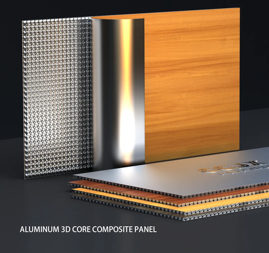 Aluminum 3D core composite panel